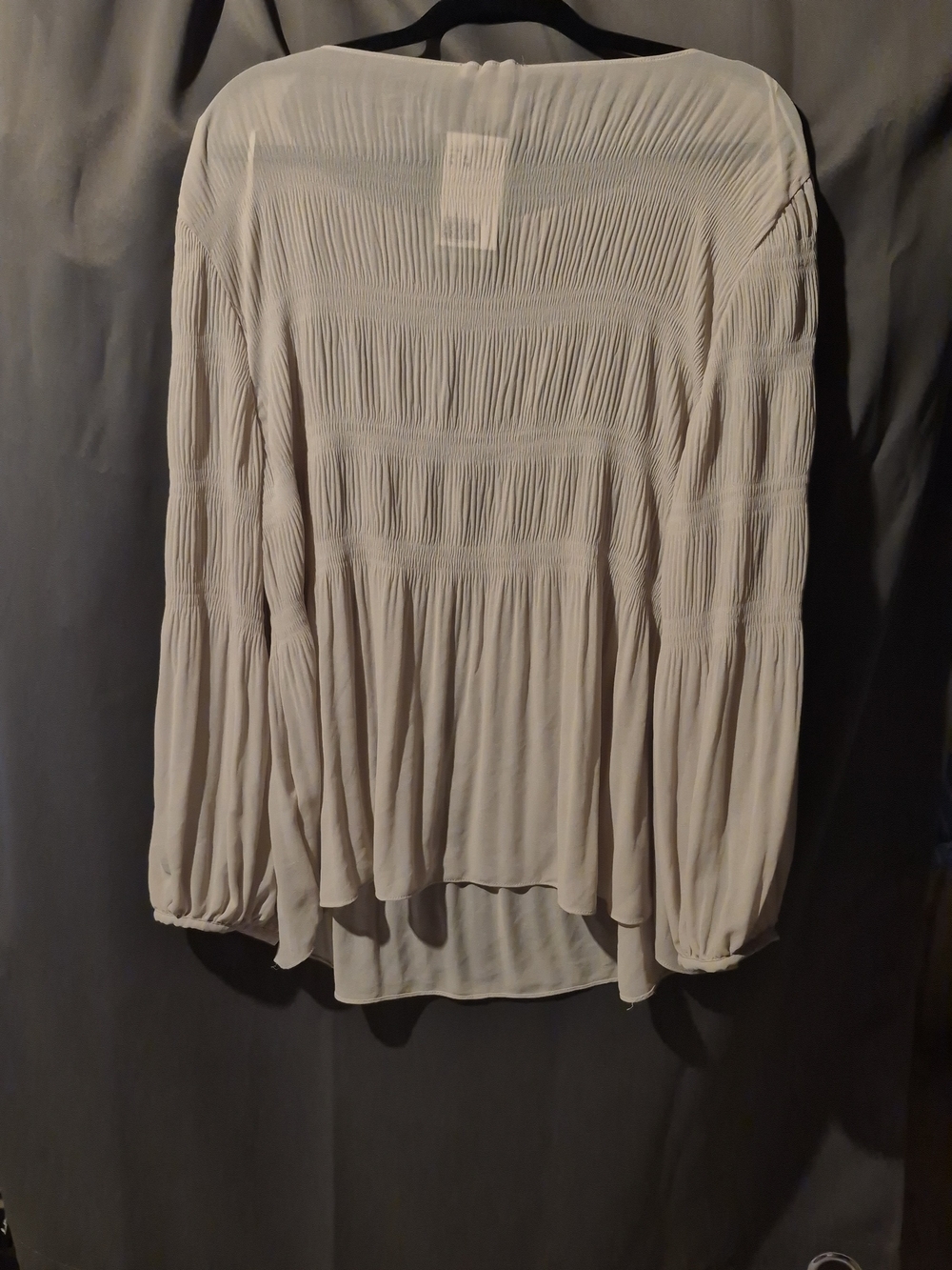 H&M Cream Smocked Peasant Blouse